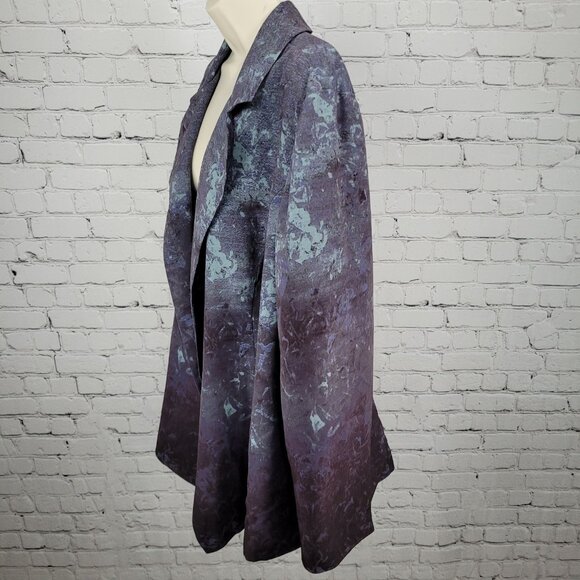 Coldwater Creek Blue & Purple Lightweight Open Notch Blazer Jacket Size 20 - Picture 11 of 13